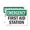 Signmission First Aid Station, 7 in W x Rectangle, Vinyl Decal OS-2PACK-EM-D-57-L-10381 - alternate 1